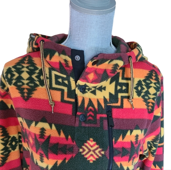 Southwest Pattern Fleece Hooded Sweater - Picture 2 of 15